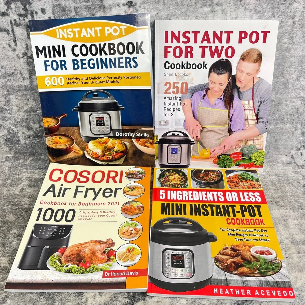 Instant Pot Mini for Two & Cosori Air Fryer Cookbook Lot 4 Books Beginners